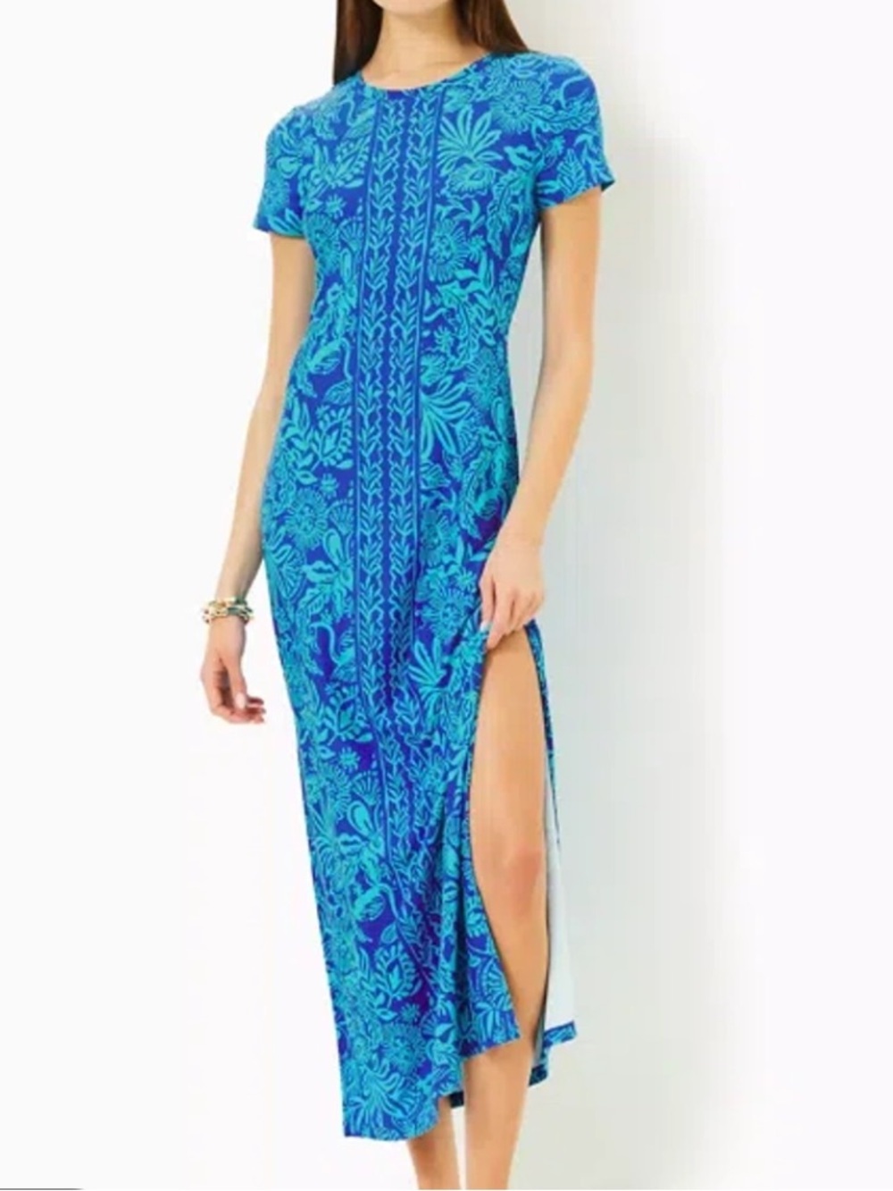 NWT! Lilly Pulitzer ChillyLilly Kaden UPF 50+ Maxi Dress XXS Martinique Blue
